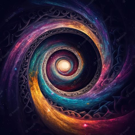 Premium Photo | Abstract starry galaxy spiral wormhole tunnel concept of time vortex portal in space generative ai Time Vortex Art, Magic Portal Aesthetic, Vortex Tattoo, Wormhole Art, Vortex Drawing, Portal Painting, Vortex Art, Abstract Space Art, Space Tunnel