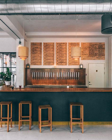 BRUS Taproom Design Brewery, Tap Room Brewery Design, Brewery Bar Design, Tap Room Design, Beer Bar Ideas, Taproom Design, Brewery Interior Design, Beer Bar Design, Brewery Interior