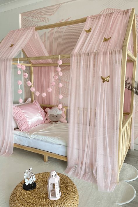 Canopy bed with curtains