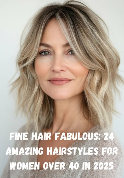 Fine hair doesn’t have to be a styling challenge! In 2025, these 24 amazing hairstyles are proving that you can achieve fullness, texture, and volume with the right cut and style. From short pixie cuts to layered bobs, these hairstyles are tailored to make fine hair look fabulous at any age. Long Blonde Bobs For Fine Hair, Hairstyles Off The Face, Hairstyles Volume On Top, Easy Hairstyles For Women In Their 40's, Elegant Hairstyles For Fine Hair, Hair Styles For Women Over 50 With Fine Hair, Hair Styles For Women In 30s, How To Find Your Hairstyle, Curtain Bangs Over 40 Fine Hair