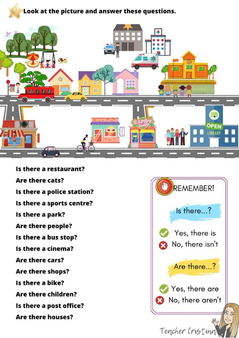 In my town Where We Live Activities, My Town Activities, Places In Town Worksheets, English Primary School, Ingles Kids, Teaching Vowels, English Units, All About Me Preschool, English Teaching Materials