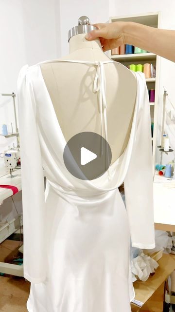 Miss Jophiel Couture on Instagram: "Making a cowl back satin mini dress with long sleeves 
Accept custom orders
#dress #gown #fashion #sewing #sewingproject #wedding #weddingdress #bridal #bridaldress #hautecouture #couturefashion #eveningdress #eveninggown #fashionblogger  #vestido  #fashiondesigner  #instafashion #instadaily" Cowl Neck Dress With Sleeves, Garment Construction, Gown Fashion, Dress With Long Sleeves, Dress Gown, Satin Mini Dress, Fashion Sewing, Couture Fashion, Cowl Neck