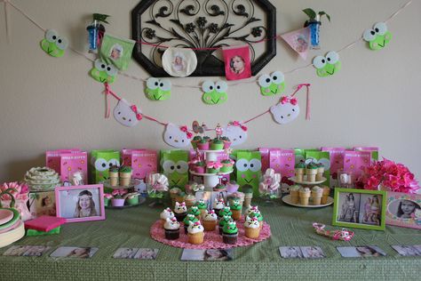 Hello Kitty-Keroppi Party Keroppi Birthday Party Decorations, Keroppi Birthday Party, Keroppi Birthday Party Ideas, Keroppi Birthday, Keroppi Party, Hello Kitty Party Theme, Hello Kitty Birthday Ideas, Sanrio Birthday, Hello Kitty Bday