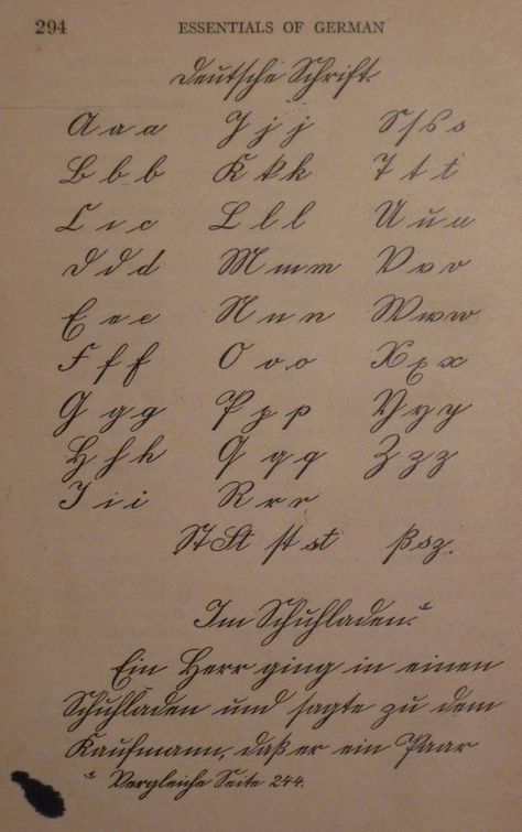 Kurrent script from a 1903-1914 primer on German, the 26 letters, ligatures, start of sample text, from someone with impeccable and amazing handwriting. Script Handwriting Alphabet, German Cursive Handwriting, Old Handwriting Alphabet, German Handwriting Aesthetic, Old Cursive Handwriting Alphabet, Elegant Handwriting Alphabet, Founding Father Handwriting Alphabet, Edwardian Handwriting, Vintage Script Lettering