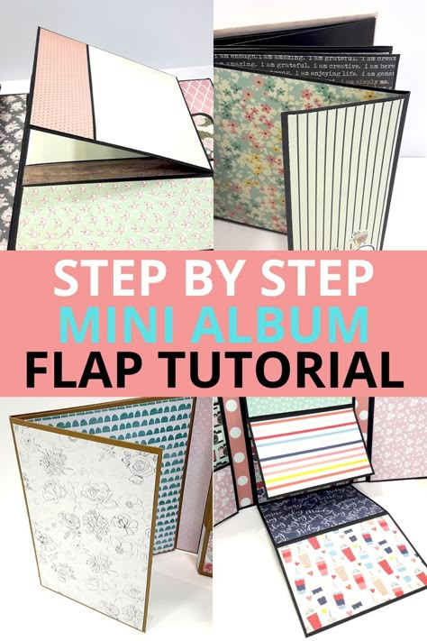 Mini Scrap Booking Ideas, Quick And Easy Mini Albums, Trifold Mini Album Tutorial, Scrapbook Flip Pages, How To Make An Album Book, Envelope Albums Ideas, 8x8 Mini Album Tutorial, Folio Tutorials Mini Albums, Making Albums Ideas