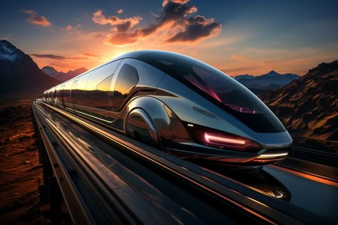 Hyperloop Concept, Futuristic Monorail, Futuristic Transportation, Interstellar Travel, Space Car, Future Transportation, Art Alien, Bullet Train, Afrocentric Art