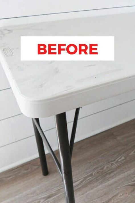 Don't know what to do with your old white foldable table that's been sitting outdoors for a while? Check this great DIY idea and learn how to paint it to make it look like wood. #diy #plastictable #makeover Painting Plastic Furniture, Folding Table Diy, Retique It, Concrete Painting, Porch Colors, Painting Concrete Porch, Colors Painting, Plastic Table, Concrete Porch