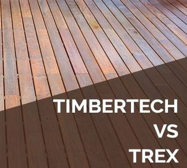 Floor Critics compares TimberTech & Trex decking brands with detailed pros & cons and which one we recommend. Trex Decks And Porches, Toasted Sand Trex Deck, Timbertech Weathered Teak Deck, Timbertech Coconut Husk, Decking Material Ideas, Timber Tech Coconut Husk Deck, Timbertech Weathered Teak, Coconut Husk Timbertech, Trex Patio Ideas