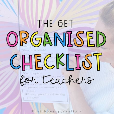 The ‘Get Organised’ Checklist for Teachers Teacher Daily Checklist, New Teacher Checklist, Teacher Observation Checklist, After School Checklist, Classroom Checklist, Teacher Organisation, Gifted Classroom, Teacher Desk Organization, Teacher Observation