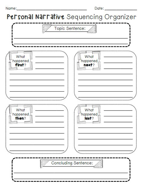 Personal Narrative Sequencing Organizer. Step Up To Writing, Sequence Writing, Writing Graphic Organizers, Lucy Calkins, Narrative Writing Prompts, Second Grade Writing, Personal Narrative Writing, Third Grade Writing, 3rd Grade Writing