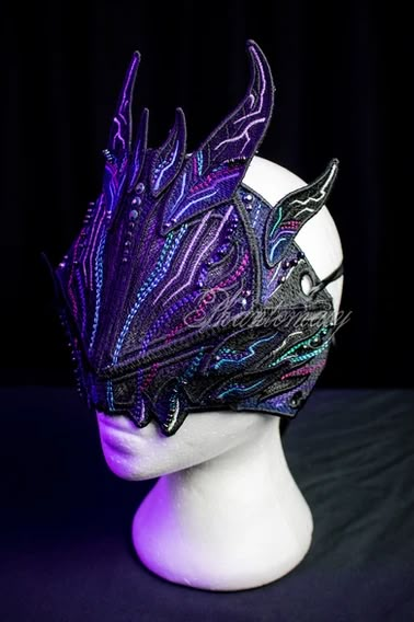 Commissions | Phantomasy Mask With A Veil, Eye Covering Mask, Blind Mask, Insect Fashion, Goth Mask, Fantasy Mask, Veil Mask, Mask Reference, Robot Mask