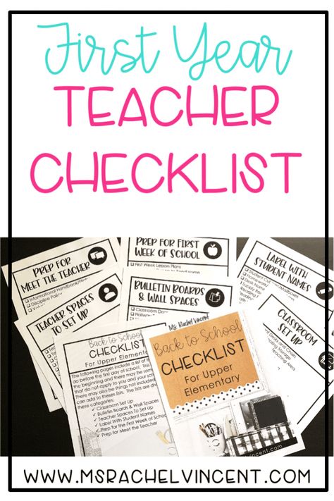 First Year Teacher Classroom Checklist - Ms. Rachel Vincent Teacher Classroom Checklist, New Teacher Checklist, Teacher Observation Checklist, Classroom Checklist, Teacher Observation, Teacher Checklist, Summer Planning, First Year Teacher, Ms Rachel