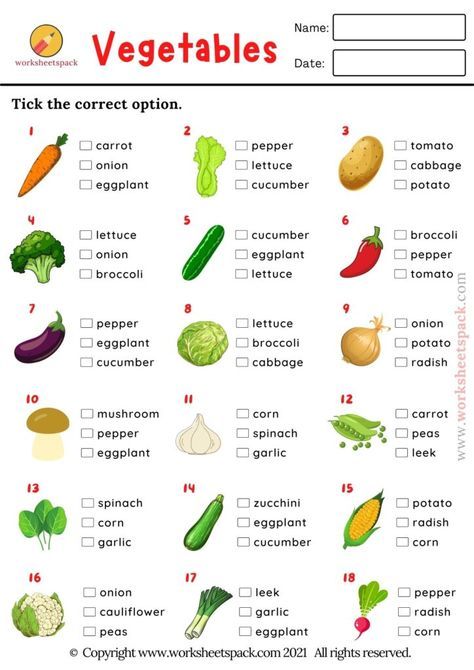 Vegetable Quiz, Free Picture Test - Printable and Online Worksheets Pack Vegetables Worksheets For Kids, Learn English For Kids Teaching Ideas, Vegetable For Kids, Vegetable Worksheet, Vegetables For Kids, Vocabulary Games For Kids, Quiz For Kids, Quizzes For Kids, Free Quizzes