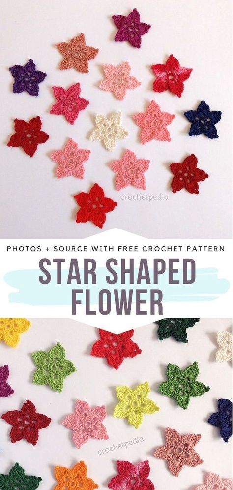 Crochet Small Flower, Scrap Yarn Crochet, Crochet Applique Patterns Free, Freedom Of Choice, Pretty Crochet, Crochet Flowers Free Pattern, Crochet Stars, Knitted Flowers, Crochet Fashion Patterns