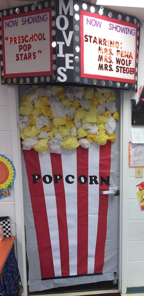 Teacher Appreciation Door Decoration. Hollywood Theme Hollywood Teacher Appreciation, Teacher Appreciation Door Decorations, Movie Theater Theme, Hollywood Classroom, Teacher Appreciation Door, Hollywood Theme Classroom, Teacher Door Decorations, Deco Cinema, Teacher Appreciation Doors