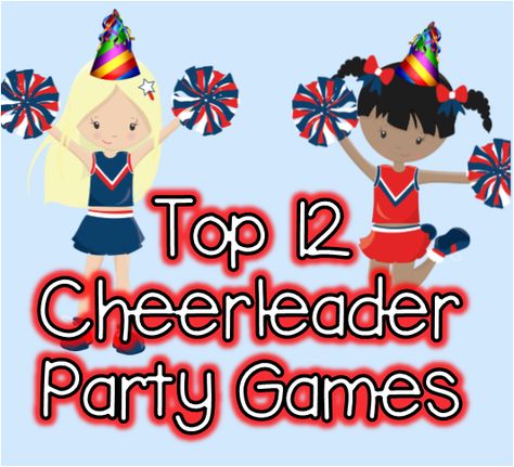 Top 12 cheerleader party game ideas to help inspire your child's cheer themed Birthday bash! Cheerleader Bonding Activities, Team Bonding Party Ideas, Cheer Team Activities, Cheer Team Party Ideas, Cheer Camp Activities, Cheer Games For Little Kids, Cheer Themes Ideas, Cheerleading Christmas Party, Cheer Party Games