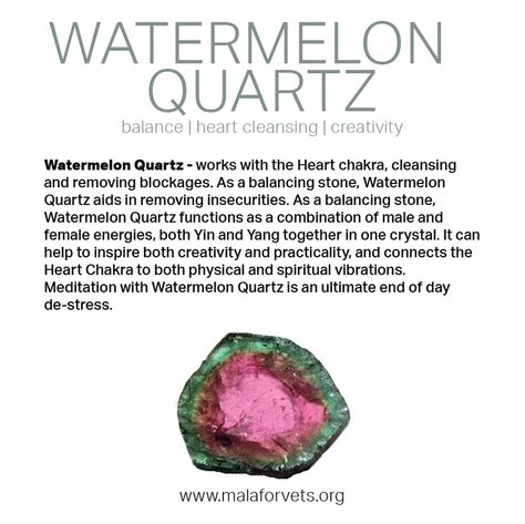 Watermelon Quartz Witch Stones, Gem Meaning, Tourmaline Meaning, Watermelon Quartz, Crystal Identification, Balance Chakras, Rock And Minerals, Jewellery Design Sketches, Crystals Healing Properties