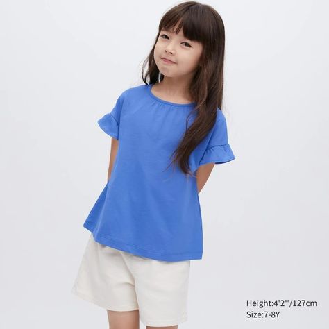 Discover great products at the best prices at Dealmoon. Uniqlo AIRism Cotton Frill T-Shirt. Price:$14.90 at Uniqlo Uniqlo Airism, Uniqlo Kids, Uniqlo Shorts, Frill Shorts, Gathered Neckline, Easy Outfit, Frill Sleeves, Ruffled Sleeves, Full Zip Hoodie