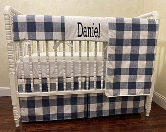 Baby Crib Bedding & Nursery Decor by Just Baby by BabyBeddingbyJBD Brown Crib, Plaid Nursery, Blue Buffalo Check, Grey Crib, Baby Boy Crib Bedding, Crib Bedding Boy, Baby Boy Cribs, Crib Rail Cover, Rail Guard