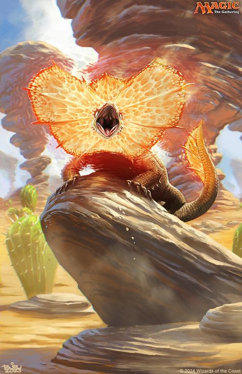 ArtStation - Blazing Rootwalla - Magic the Gathering Desert Monster Fantasy Art, Fire Lizard Fantasy Art, Desert Creatures Fantasy Concept Art, Animal Rpg, African Dragon, Star Creature, Desert Monster, Magic The Gathering Artwork, Desert Creatures