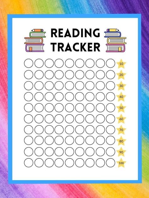 100 Books Reading Tracker, Reading Charts For Kids Printable, Book Tracker Template, Summer Reading Chart, Printable Potty Chart, 1000 Books Before Kindergarten, 100 Book Challenge, Reading Rewards, Tracking Reading