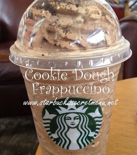 Try the Cookie Dough Frappuccino! On Starbucks secret menu Cookie Dough Frappuccino, Caribou Drinks, Frappe Recipes, Edible Dough, Resep Starbuck, Starbucks Cookies, Minuman Starbucks, Starbucks Hacks, Starbucks Birthday