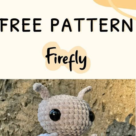 Lightning Bug Crochet Pattern, Crochet Lightning Bug, Crochet Firefly Pattern, Crochet Firefly Pattern Free, Firefly Crochet Patterns, Bug Amigurumi Free Pattern, Free Bug Crochet Pattern, Small Crochet Stuffed Animals Free Patterns, Firefly Crochet Pattern Free