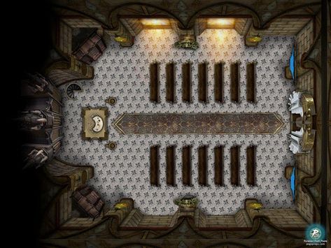 Palace Chapel: battlemaps Fantasy Table, Fantasy Tavern, Grid Rpg, Fantasy Dungeon, Cartographers Guild, Underground Dungeon, Scale Map, Table Top Games, Tabletop Rpg Maps