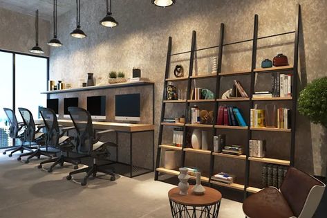 Creative and functional office interior design ideas by professionals in Navi Mumbai | homify | homify Small Real Estate Office Ideas, Modern Office Interior Design Creative, Office Interior Design Creative, Office Interior Designs, Contemporary Office Interiors, Architect Office Interior, Spa Office, Small Office Interior Design, Business Office Design