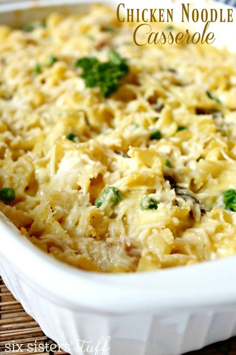 Chicken And Noodle Casserole, Easy Chicken Noodle Casserole, Easy Chicken And Noodles, Creamy Chicken And Noodles, Chicken Noodle Casserole Recipe, Noodle Casserole Recipes, Chicken Noodle Casserole, Six Sisters Stuff, Shredded Chicken Recipes