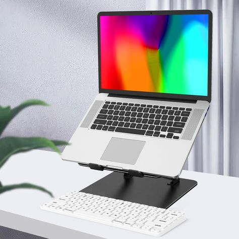 Amazon.com: Gogoonike Adjustable Laptop Stand for Desk, Metal Foldable Laptop Riser, Portable Laptop Holder Mount, Ventilated Cooling Computer Notebook Stand Compatible with 10-15.6” Laptops : Electronics Laptop Stand For Desk, Adjustable Laptop Stand, Desk Metal, Laptop Riser, Laptop Holder, Notebook Computer, Laptop Stand, Notebook, Laptop