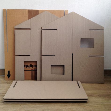 Folding Doll House, Cardboard Houses For Kids, Cardboard Box Houses, Diy Cardboard Toys, Cardboard Dollhouse, Barbie Diy Accessories, Diy Barbie House, Cardboard Box Crafts, Cardboard Toys