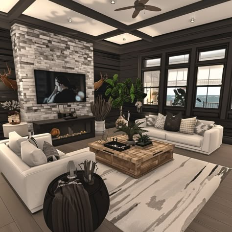 Roblox Bloxburg House Decoration Ideas, Living Room Designs Roblox Bloxburg, Bloxburg House Ideas Living Room Modern, Custom Couches Bloxburg, Bloxburg House Decor Ideas Living Room, Living Room Blocksburg Ideas, Boo Burg Living Room, Roblox Bloxburg House Ideas Living Room, Rocitizens Room Ideas