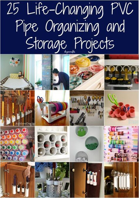 25 Life-Changing PVC Pipe Organizing and Storage Projects that are super create! Get organizing today with these PVC Pipe ideas! #organizing #pvcpipes #pvcpipecrafts #homedecor #diy #diydecor #diyorganize #organizingtips #diyncrafts #repurpose Organization Crafts, Crafts Storage, Pvc Pipe Crafts, Pvc Pipe Projects, Pvc Projects, Pvc Pipes, Diy And Crafts Sewing, Creative Storage, Craft Room Organization