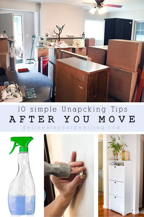 Move In Organization Ideas, Moving Minimalist Tips, Diy Moving Hacks, How To Move Into A New House, Moving During Christmas, Things To Do Before You Move, Organizing A New Home, Organizing New Home, How To Unpack After Moving