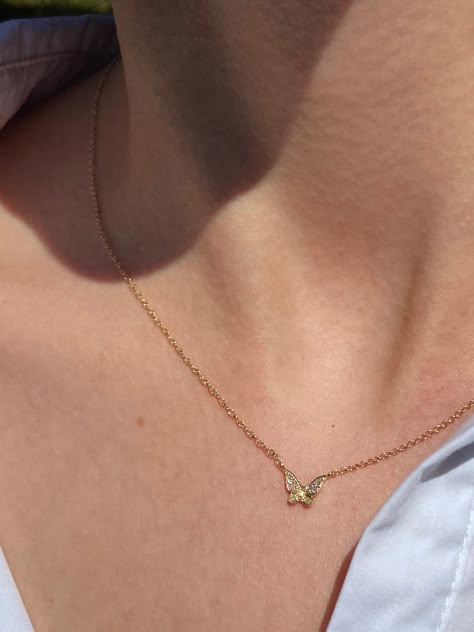 Butterfly Jewelry Necklace, Minimalist Accessories Jewellery, Diamond Butterfly Necklace, Gold Neck Chain, Gold Dainty Necklace, Jewelry Necklace Simple, Jewelry Gold Necklace, Necklace Fine Jewelry, Necklace Minimalist Jewelry