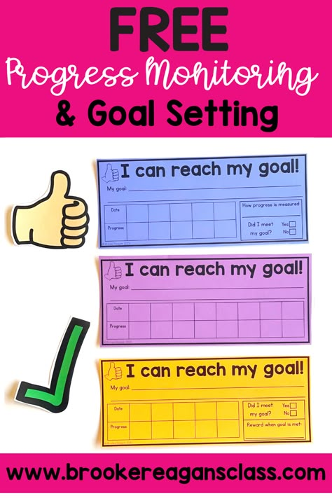 Iready Progress Tracking, Eip Teacher Ideas, Goal Tracking Printable, Student Learning Goals, Iready Goal Setting, Classroom Goal Setting, Iep Behavior Goals, Student Progress Tracker, Goal Setting For Students Elementary