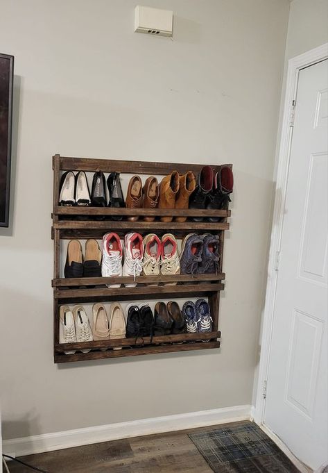 Shoe Wall Rack, Shoe Wall, Western Shoes, Wall Rack, Wall Racks, New Shoes, Home Organization, Dream House, Wall