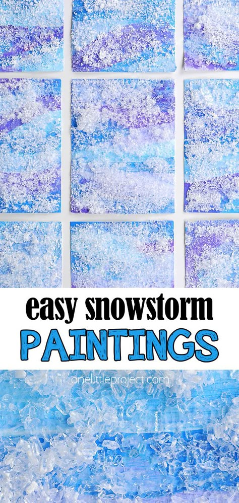 Science Experiments Kids Preschool Snow, Winter Finger Painting For Kids, Easy Snow Day Crafts For Kids, Preschool Sled Craft, Ice And Snow Crafts For Toddlers, Arctic Kindergarten Activities, Snow Craft Kindergarten, Snow Storm Painting, Winter Animals Preschool Activities Art Projects