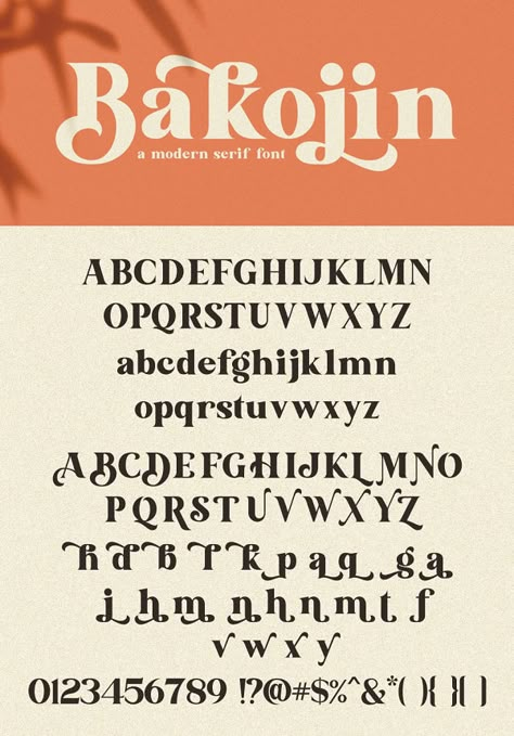 Bakojin Modern Serif Font Fun Serif Fonts, Serif Fonts Alphabet, 2023 Fonts, Dreamy Font, Lettering Fonts Alphabet, Alpha Bet, Serif Lettering, Typography Fonts Alphabet, Font Aesthetic