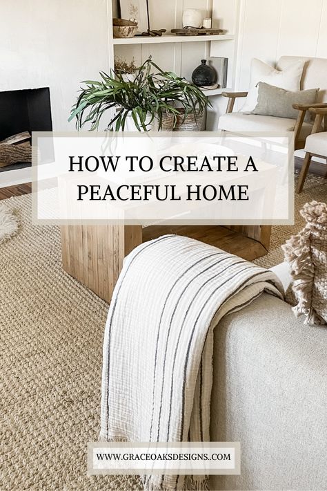 How to create a peaceful home. What it means to create intentional spaces in the home. How to create peaceful spaces. Calm Living Room, Art Deco Style Interior, Peaceful Bedroom, Zen Home Decor, Peaceful Living, Peaceful Home, Home Inspo, Best Interior Design, My New Room