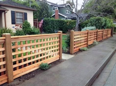 Top 60 Best Front Yard Fence Ideas - Outdoor Barrier Designs Front Yard Fences, Fence Construction, Yard Privacy, Home Fencing, Fences Ideas, Wood Fences, Front Fence, Fence Designs, Fence Styles