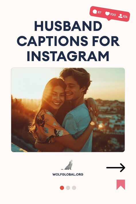 A smiling couple embracing at sunset with text "Husband Captions for Instagram" overhead.
A graphic with a checklist of affectionate statements about a spouse, with an arrow pointing right.
Woman with laptop surrounded by social media icons, promoting an Instagram engagement pod. Insta Captions With Husband, Captions For Photos With Husband, Birthday Captions For Hubby, Best Caption For Husband, Hubby Instagram Captions, Love Caption For Husband, Instagram Captions For Husband Love, Instagram Husband Captions, Blushing Captions For Instagram