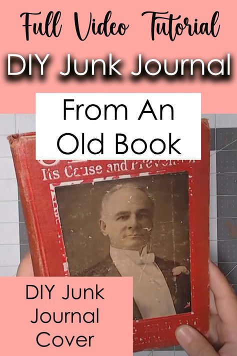 Here is a simple Junk Journal idea for making a cover from an old book. Choose any book cover you love and in no time you will have a beautiful DIY junk journal! Denim Journal Cover Ideas, How To Make A Junk Journal Cover, Making Junk Journals From Old Books, Diy Junk Journal Ideas Book Covers, Junk Journal From Old Book, Junk Journal Book Covers, Junk Journal Cover Ideas Mixed Media, Altered Books Ideas Junk Journal, Vintage Junk Journal Cover Ideas