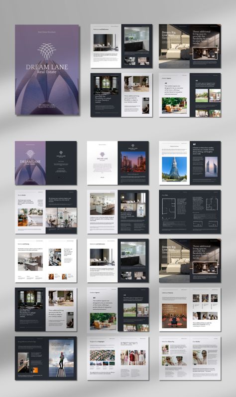Introducing our Real Estate Brochure Template on Canva! Elevate your real estate marketing with professionally designed, customizable brochures. Perfect for showcasing properties, detailing listings, and promoting open houses, this template ensures your content stands out with elegance and clarity. Simplify your marketing efforts and captivate potential buyers with stunning visuals and compelling layouts. Download now and enhance your real estate presentations effortlessly! Real Estate Magazine Layout, Real Estate Magazine Design, Real Estate Catalog Design, Luxury Brochure Design Layout, Real Estate Brochure Design Luxury, Elegant Layout Design, Real Estate Brochure Design Layout, Villa Brochure, Property Brochure Design