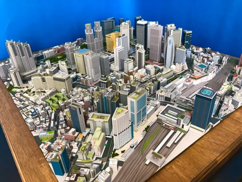 Miniature City, Building Miniature, Urban Model, Japanese Office, Art Topics, Model City, Sci Fi City, Minecraft City, Architecture Design Drawing