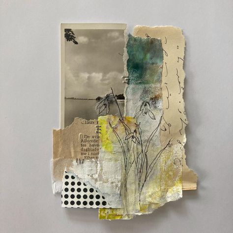 Tina Jensen (@tinajensenart) • Instagram photos and videos Tina Jensen, Abstract Collage Art, First Signs Of Spring, Collage Mixed Media Art, Art Journal Prompts, Multimedia Arts, Pull Rose, Abstract Paper, Mixed Media Scrapbooking