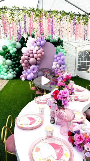 Alyssa Cummins | Mom of 2 | Bay Area, CA on Instagram: "All the pretty details from Carmela's Fairy Garden inspired third birthday 🧚‍♀️🍄✨ I sourced and created everything with the exception of the beautiful kids tables and chairs from @bayareakidsrentals 🎀 #fairy #fairycore #fairyparty #fairygardenparty #fairyfirstbirthday #fairygarden #fairypartytheme #fairybirthdayparty #fairyinspo #birthdayparty #birthdaytheme" Kids Tables And Chairs, Kids Tables, Fairy Theme Party, Fairy Garden Party, Mom Of 2, Fairy Birthday Party, Tables And Chairs, Fairy Parties, Kids Table And Chairs