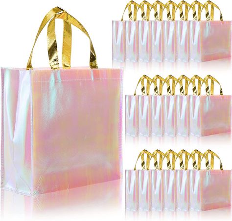 Lyellfe 20 Pieces Glossy Reusable Grocery Bag, Pink Non Woven Tote Bag with Handles, Fashionable Bridesmaid Gift Bag, Durable Shopping Bag for Wedding, Bachelorette Birthday Party Bachelorette Tote Bags, Bachelorette Gift Bags, Bachelorette Party Bags, Bachelorette Tote, Bag For Wedding, Bridesmaid Gift Bags, Birthday Bag, Birthday Gift Bags, Bridesmaid Bags