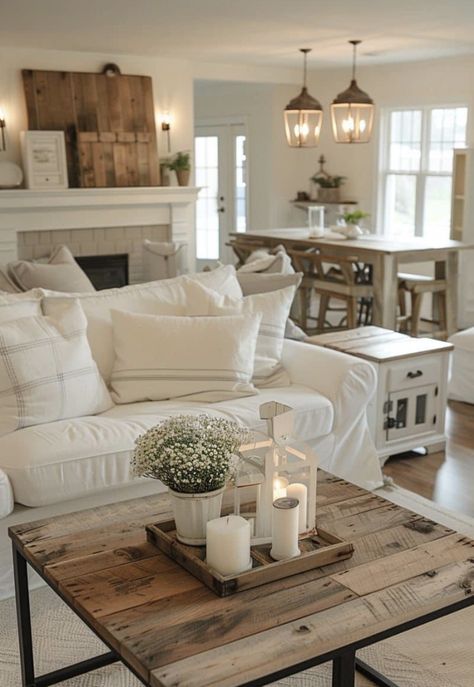 Modern French Country Living Room, Casa Country, French Country Living Room, Country Living Room, Living Room Decor Cozy, Farmhouse Decor Living Room, Modern Farmhouse Decor, Country Farmhouse Decor, New Living Room